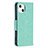 Leather Case Stands Butterfly Flip Cover L09 Holder for Apple iPhone 15 Green