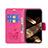 Leather Case Stands Butterfly Flip Cover L09 Holder for Apple iPhone 15 Hot Pink