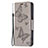 Leather Case Stands Butterfly Flip Cover L09 Holder for Apple iPhone 15 Plus Gray