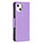 Leather Case Stands Butterfly Flip Cover L09 Holder for Apple iPhone 15 Plus Purple