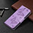 Leather Case Stands Butterfly Flip Cover L09 Holder for Apple iPhone 15 Plus Purple