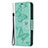 Leather Case Stands Butterfly Flip Cover L09 Holder for Apple iPhone 15 Pro Max Green