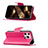 Leather Case Stands Butterfly Flip Cover L09 Holder for Apple iPhone 15 Pro Max Hot Pink