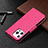 Leather Case Stands Butterfly Flip Cover L09 Holder for Apple iPhone 15 Pro Max Hot Pink