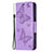 Leather Case Stands Butterfly Flip Cover L09 Holder for Apple iPhone 15 Purple