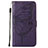 Leather Case Stands Butterfly Flip Cover L10 Holder for Apple iPhone 13 Mini Purple