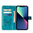 Leather Case Stands Butterfly Flip Cover L10 Holder for Apple iPhone 14 Blue