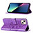 Leather Case Stands Butterfly Flip Cover L10 Holder for Apple iPhone 14 Clove Purple