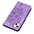 Leather Case Stands Butterfly Flip Cover L10 Holder for Apple iPhone 14 Clove Purple