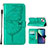 Leather Case Stands Butterfly Flip Cover L10 Holder for Apple iPhone 14 Green