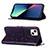 Leather Case Stands Butterfly Flip Cover L10 Holder for Apple iPhone 14 Plus Purple