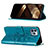 Leather Case Stands Butterfly Flip Cover L10 Holder for Apple iPhone 14 Pro Blue