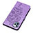 Leather Case Stands Butterfly Flip Cover L10 Holder for Apple iPhone 14 Pro Clove Purple