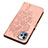 Leather Case Stands Butterfly Flip Cover L10 Holder for Apple iPhone 14 Pro Rose Gold