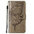 Leather Case Stands Butterfly Flip Cover L10 Holder for Apple iPhone 15 Dark Gray