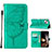 Leather Case Stands Butterfly Flip Cover L10 Holder for Apple iPhone 15 Green