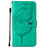 Leather Case Stands Butterfly Flip Cover L10 Holder for Apple iPhone 15 Green