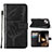 Leather Case Stands Butterfly Flip Cover L10 Holder for Apple iPhone 15 Plus Black