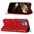 Leather Case Stands Butterfly Flip Cover L10 Holder for Apple iPhone 15 Pro Max Red