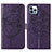 Leather Case Stands Butterfly Flip Cover L10 Holder for Apple iPhone 15 Pro Purple