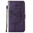 Leather Case Stands Butterfly Flip Cover L10 Holder for Apple iPhone 15 Purple