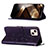 Leather Case Stands Butterfly Flip Cover L10 Holder for Apple iPhone 15 Purple