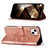 Leather Case Stands Butterfly Flip Cover L10 Holder for Apple iPhone 15 Rose Gold