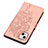 Leather Case Stands Butterfly Flip Cover L10 Holder for Apple iPhone 15 Rose Gold