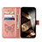 Leather Case Stands Butterfly Flip Cover L10 Holder for Apple iPhone 15 Rose Gold