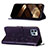 Leather Case Stands Butterfly Flip Cover L10 Holder for Apple iPhone 16 Pro Purple