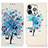 Leather Case Stands Fashionable Pattern Flip Cover A07 Holder for Apple iPhone 14 Pro Blue