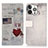 Leather Case Stands Fashionable Pattern Flip Cover A07 Holder for Apple iPhone 15 Pro