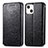 Leather Case Stands Fashionable Pattern Flip Cover H01 Holder for Apple iPhone 13 Black