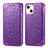 Leather Case Stands Fashionable Pattern Flip Cover H01 Holder for Apple iPhone 13 Purple