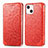 Leather Case Stands Fashionable Pattern Flip Cover H01 Holder for Apple iPhone 13 Red