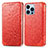 Leather Case Stands Fashionable Pattern Flip Cover H01 Holder for Apple iPhone 14 Pro Max Red