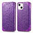 Leather Case Stands Fashionable Pattern Flip Cover H01 Holder for Apple iPhone 14 Purple