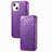 Leather Case Stands Fashionable Pattern Flip Cover H02 Holder for Apple iPhone 15 Purple