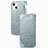 Leather Case Stands Fashionable Pattern Flip Cover H02 Holder for Apple iPhone 15 Silver