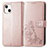 Leather Case Stands Fashionable Pattern Flip Cover H03 Holder for Apple iPhone 13 Mini Rose Gold