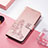 Leather Case Stands Fashionable Pattern Flip Cover H04 Holder for Apple iPhone 13 Mini Rose Gold