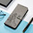 Leather Case Stands Fashionable Pattern Flip Cover H04 Holder for Apple iPhone 14 Pro Gray