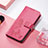 Leather Case Stands Fashionable Pattern Flip Cover H04 Holder for Apple iPhone 14 Pro Hot Pink