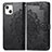 Leather Case Stands Fashionable Pattern Flip Cover H05 Holder for Apple iPhone 14 Plus Black