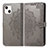 Leather Case Stands Fashionable Pattern Flip Cover H05 Holder for Apple iPhone 14 Plus Gray