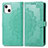 Leather Case Stands Fashionable Pattern Flip Cover H05 Holder for Apple iPhone 14 Plus Green