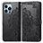 Leather Case Stands Fashionable Pattern Flip Cover H06 Holder for Apple iPhone 14 Pro Black