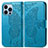 Leather Case Stands Fashionable Pattern Flip Cover H07 Holder for Apple iPhone 13 Pro Max Blue