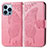 Leather Case Stands Fashionable Pattern Flip Cover H07 Holder for Apple iPhone 13 Pro Max Pink