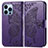 Leather Case Stands Fashionable Pattern Flip Cover H07 Holder for Apple iPhone 13 Pro Purple